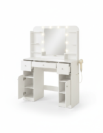 Coiffeuse LED 4 tiroirs avec support sèche-cheveux