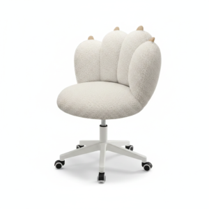 Chaise coiffeuse bouclette pivotante à roulettes