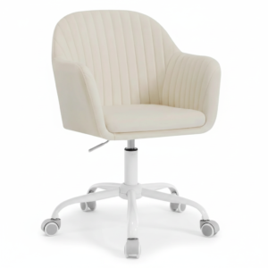 Chaise coiffeuse velours dossier haut, accoudoirs