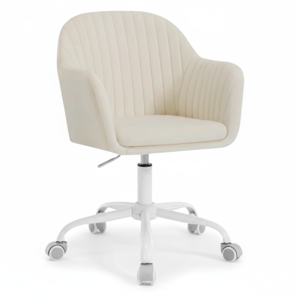 Chaise coiffeuse velours dossier haut, accoudoirs
