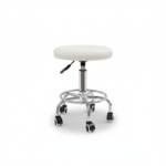 Tabouret pivotant 33 cm dossier coquillage blanc