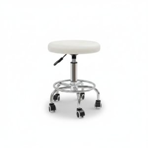 Tabouret pivotant 33 cm dossier coquillage blanc