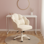 Chaise coiffeuse pétales pivotante, 6 coloris à côté coiffeuse en chambre rose