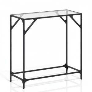 Console d'entrée avec plateau en verre, 80 cm